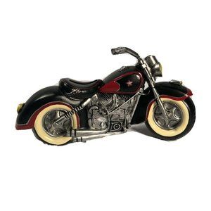 Motorcycle Piggy Bank Americana Home Decor EUC